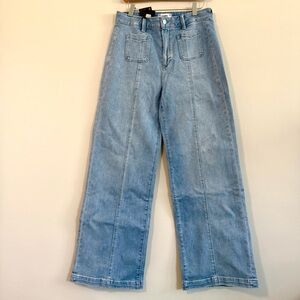 PAIGE Brooklyn Front Patch Pockets Folk Distressed High Rise Women’s Jeans 30